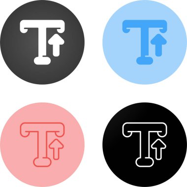 Simgelerde ok olan T harfi logo dizaynı. Vektör illüstrasyonu