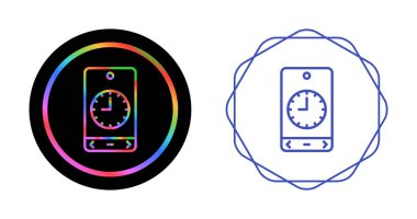 Cep telefonundaki çalar saat uygulaması. Akıllı telefon çalar saati. Uyanma zamanı. Telefondaki çalar saat hatırlatması. Uyanmayı unutma. Vektör illüstrasyonu