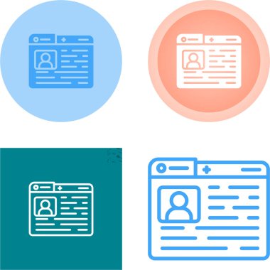 Simgeli şablon. web sitesi kullanıcı arayüzü profilleri