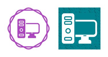 monitör simgelerine sahip bilgisayar beyaz arkaplanda izole edildi