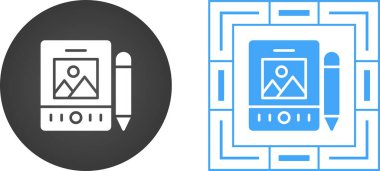 dijital tablet ikon vektör illüstrasyonu 