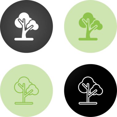 Ağaç Icons set, vektör çizim  