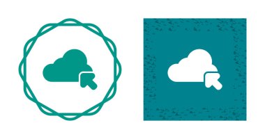 Beyaz arkaplanda bilgisayar bulutları ve ok simgeleri, vektör illüzyonu 