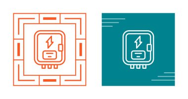 Elektrik Paneli Web simgesi vektör illüstrasyonu 
