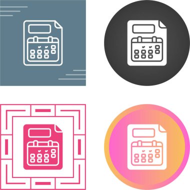 takvim simgelerine sahip belge, vektör illüstrasyonu basit tasarım