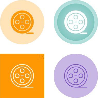 Film makarası simgeleri ayarlandı, vektör çizimi  