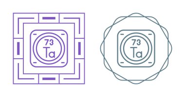 Tantalum chemical elements icons, simple vector design clipart