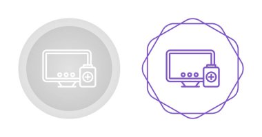 Simgeleri yükleyen bilgisayar kümesi, basit vektör tasarımı