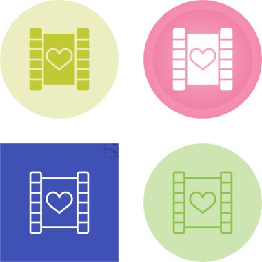 Aşk hikayesi film ikonu vektör illüstrasyon tasarımı