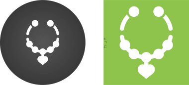 kalp şekilli kolye simgeleri izole edilmiş vektör çizimi    