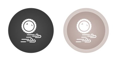 Beyaz arkaplanda izole edilmiş güneş ve rüzgarlı hava simgeleri, vektör illüstrasyonu 