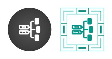  Veri Mimarisi simgeleri ayarlandı, vektör illüstrasyonu