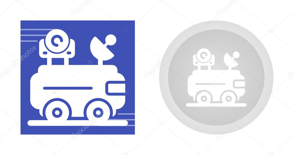 Van an antenna outline vector icon. Thin line black van an antenna icon, flat vector simple element illustration from editable mechanicians concept isolated stroke on white background