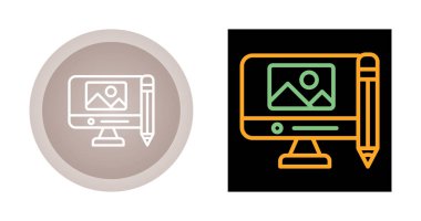 Dijital Sanat Simgeleri Kümesi, modern bilgisayar simgesinin vektör illüstrasyonu 