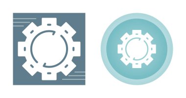 Cog Wheel web simgesi vektör illüstrasyonu