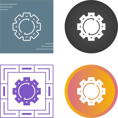 Cog Wheel web simgesi vektör illüstrasyonu