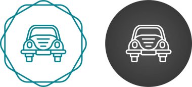 Eski, Retro Car Simgesi Beyaz Arkaplanda İzole Edildi