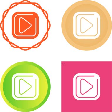 Yuvarlak kenarlı Kare Vektör Oynat Simgesi Simgesi