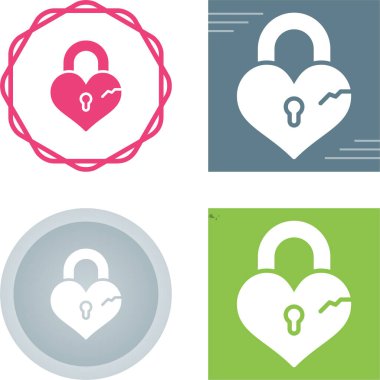 Beyaz arkaplanda izole edilmiş kalp kilitleri seti, vektör illüstrasyonu  