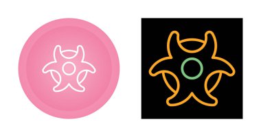 Biyolojik tehlike sembolleri, virüs işaretleri, ağ simgeleri, vektör illüstrasyonu