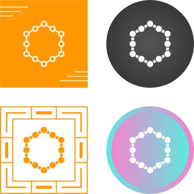 Beyaz arkaplanda izole edilmiş molekül web simgesi, vektör illüstrasyonu