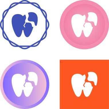 Kırık diş ağı ikonu vektör illüstrasyonu