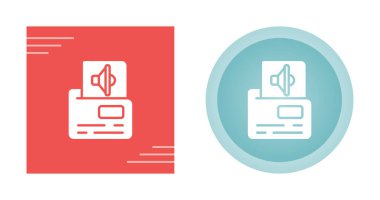 Beyaz arkaplan, vektör illüstrasyonundaki dizin simgelerinde ses dosyaları kümesi        