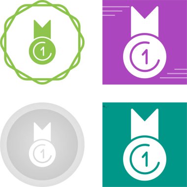 Birincilik ödülü simgeleri belirlendi, vektör illüstrasyonu 