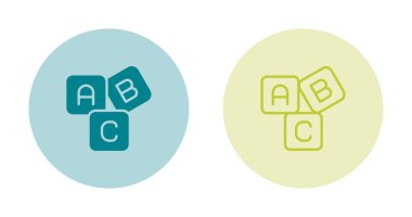 Abc Blokları Vektör Simgesi. Abc Alfabe Bebek Küp Oyuncak Vektör Sembolünü öğren. Bebek Eğitim Blokları İşareti