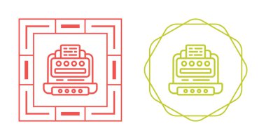 Beyaz arkaplanda izole edilmiş satır yazıcı simgeleri. vektör illüstrasyonu 