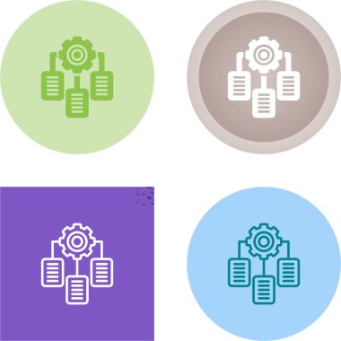 Belge entegrasyon simgeleri ayarlandı, vektör illüstrasyonu