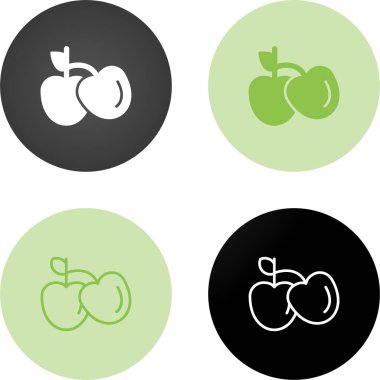 kirazlar web simgesi vektör illüstrasyonu