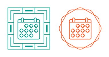 Takvim simgeleri ayarlandı, vektör illüstrasyonu 