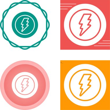 Şimşek Simgeleri vektör resimlemesini ayarladı 