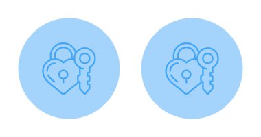 Kalp kilidi ve anahtar işareti simgesi veya logosu. 