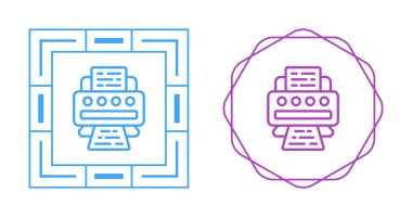 Beyaz arkaplanda yazıcı vektör çizgisi simgesi, imza, illüstrasyon