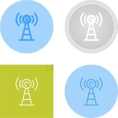 radyo kulesi simgeleri ayarlandı, vektör illüstrasyonu