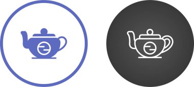 çaydanlık simgeleri, vektör illüstrasyonu, tasarım