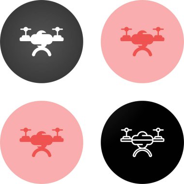 Drone simgeleri vektör illüstrasyonunu ayarla