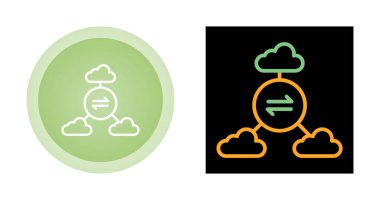 Çoklu Bulut ağ ikonu vektör illüstrasyonu