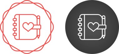 Kalem Satırı Simgeleri ayarlanmış Not Defteri 