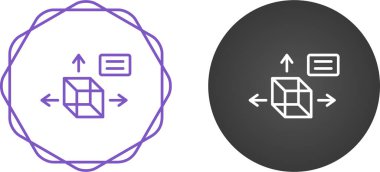 3d küp tasarım simgesi vektör çizimi 