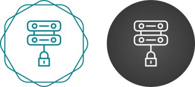 Beyaz arkaplandaki sunucular ve kilitler, vektör illüstrasyonu          