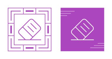 Beyaz arkaplanda izole edilmiş silgi simgeleri, vektör illüstrasyonu 