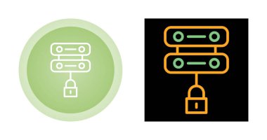 Beyaz arkaplandaki sunucular ve kilitler, vektör illüstrasyonu          