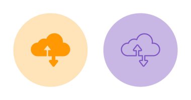 Bulut hesaplama simgesi ayarlandı. bulut hesaplama vektörü illüstrasyonu 