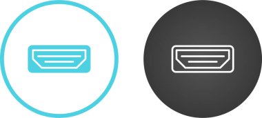 Hdmi Port Hattı Simge Vektörü. Hdmi Liman İşareti. İzole Bağlantı Sembolü 