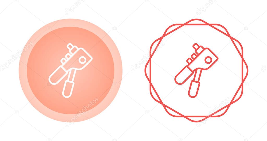 Rivet Gun Line Icon. Linear Style Sign for Mobile Concept and Web Design. Rivet Gun Tool Outline Vector Icon. Symbol, Logo Illustration. Vector Graphics