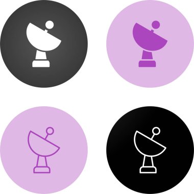 Uydu anten simgeleri ayarlandı, vektör illüstrasyonu 