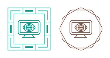 Beyaz arka plan üzerinde izole bilgisayar monitör simgesini. 